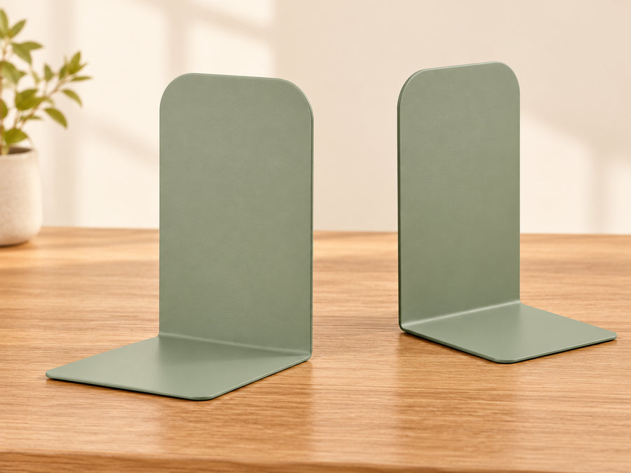 DESKFLOW bookends: AI concept image: product pair. Includes two pieces; props excluded.